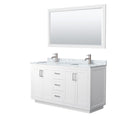 Miranda 60" Free Standing Double Basin Vanity Set with Cabinet, Marble Vanity Top, and Framed Mirror - image 8