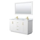 Miranda 60" Free Standing Double Basin Vanity Set with Cabinet, Marble Vanity Top, and Framed Mirror - image 9