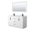 Miranda 60" Free Standing Double Basin Vanity Set with Cabinet, Marble Vanity Top, and Framed Mirror - image 11
