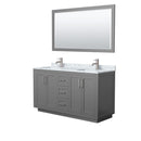 Miranda 60" Free Standing Double Basin Vanity Set with Cabinet, Marble Vanity Top, and Framed Mirror - image 12