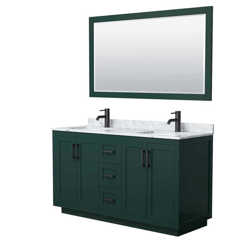 Miranda 60" Free Standing Double Basin Vanity Set with Cabinet, Marble Vanity Top, and Framed Mirror - image 14