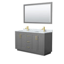 Miranda 60" Free Standing Double Basin Vanity Set with Cabinet, Marble Vanity Top, and Framed Mirror - image 15