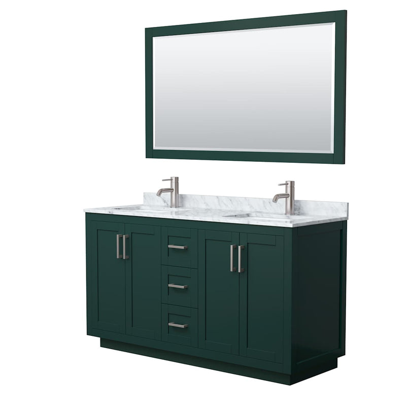 Miranda 60" Free Standing Double Basin Vanity Set with Cabinet, Marble Vanity Top, and Framed Mirror - image 16