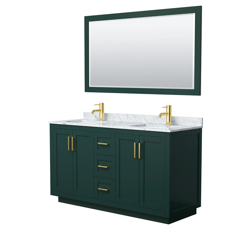 Miranda 60" Free Standing Double Basin Vanity Set with Cabinet, Marble Vanity Top, and Framed Mirror - image 18