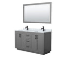 Miranda 60" Free Standing Double Basin Vanity Set with Cabinet, Marble Vanity Top, and Framed Mirror - image 19