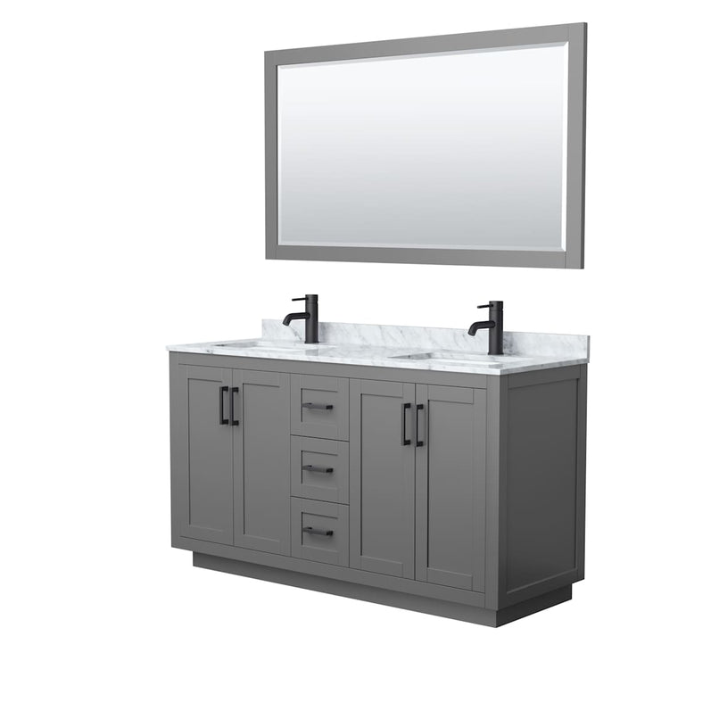 Miranda 60" Free Standing Double Basin Vanity Set with Cabinet, Marble Vanity Top, and Framed Mirror - image 19