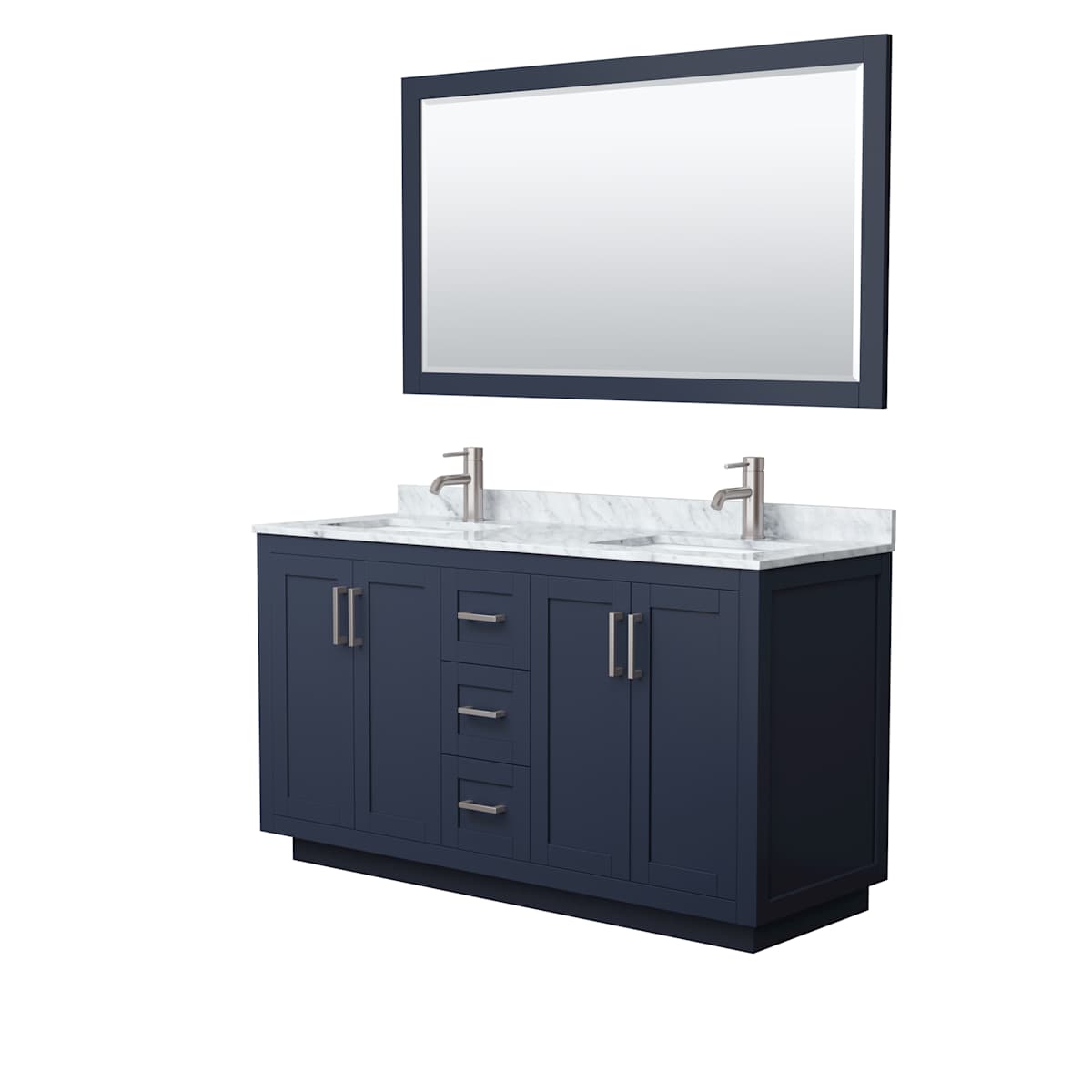 Miranda 60" Free Standing Double Basin Vanity Set with Cabinet, Marble Vanity Top, and Framed Mirror - image 20
