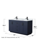 Miranda 60" Free Standing Double Basin Vanity Set with Cabinet and Marble Vanity Top - image 5