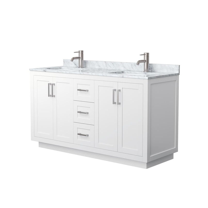 Miranda 60" Free Standing Double Basin Vanity Set with Cabinet and Marble Vanity Top - image 7