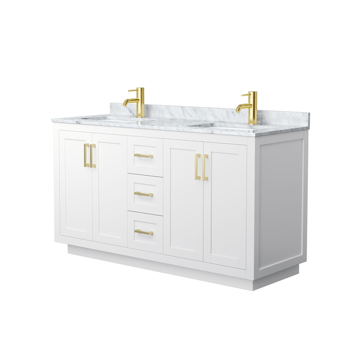 Miranda 60" Free Standing Double Basin Vanity Set with Cabinet and Marble Vanity Top - image 8