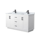 Miranda 60" Free Standing Double Basin Vanity Set with Cabinet and Marble Vanity Top - image 9