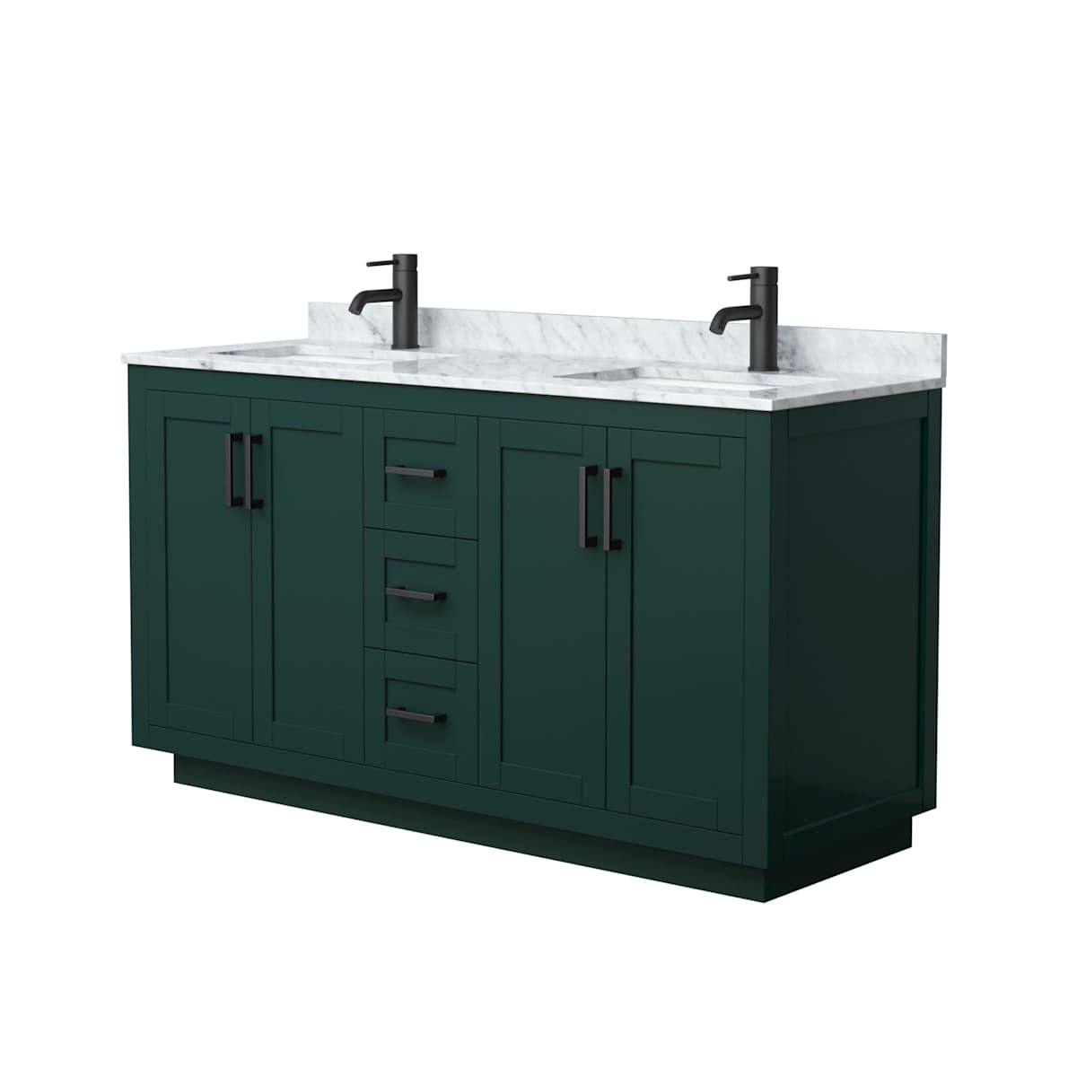 Miranda 60" Free Standing Double Basin Vanity Set with Cabinet and Marble Vanity Top - image 11