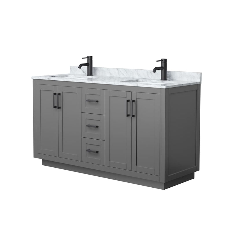 Miranda 60" Free Standing Double Basin Vanity Set with Cabinet and Marble Vanity Top - image 15