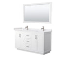 Miranda 60" Free Standing Double Basin Vanity Set with Cabinet, Cultured Marble Vanity Top, and Framed Mirror - image 7