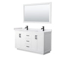 Miranda 60" Free Standing Double Basin Vanity Set with Cabinet, Cultured Marble Vanity Top, and Framed Mirror - image 12