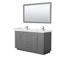 Miranda 60" Free Standing Double Basin Vanity Set with Cabinet, Cultured Marble Vanity Top, and Framed Mirror - image 15