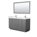 Miranda 60" Free Standing Double Basin Vanity Set with Cabinet, Cultured Marble Vanity Top, and Framed Mirror - image 16