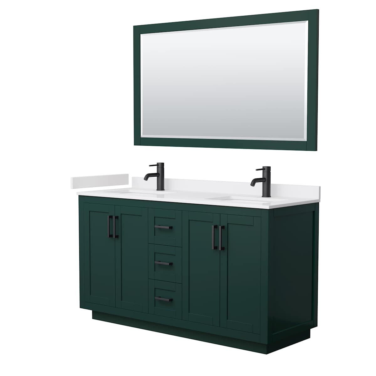 Miranda 60" Free Standing Double Basin Vanity Set with Cabinet, Cultured Marble Vanity Top, and Framed Mirror - image 18