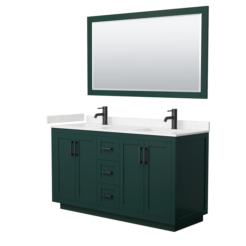 Miranda 60" Free Standing Double Basin Vanity Set with Cabinet, Cultured Marble Vanity Top, and Framed Mirror - image 19