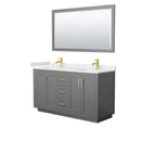 Miranda 60" Free Standing Double Basin Vanity Set with Cabinet, Cultured Marble Vanity Top, and Framed Mirror - image 21