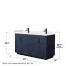 Miranda 60" Free Standing Double Basin Vanity Set with Cabinet and Cultured Marble Vanity Top - image 6