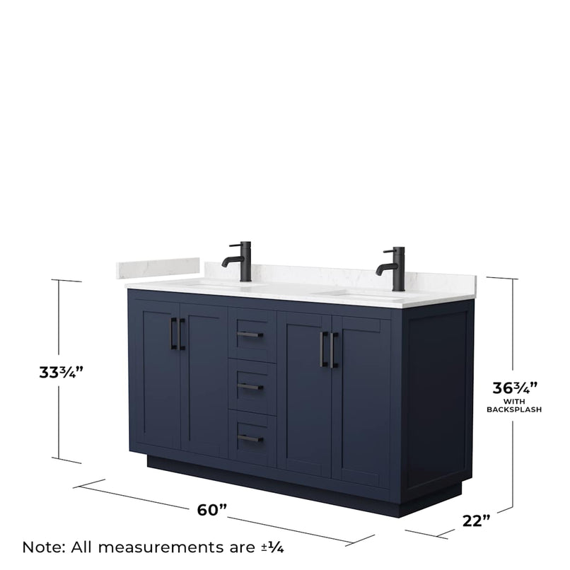 Miranda 60" Free Standing Double Basin Vanity Set with Cabinet and Cultured Marble Vanity Top - image 6