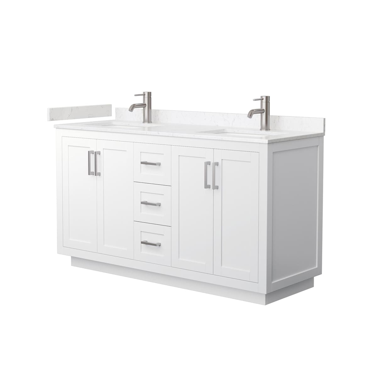 Miranda 60" Free Standing Double Basin Vanity Set with Cabinet and Cultured Marble Vanity Top