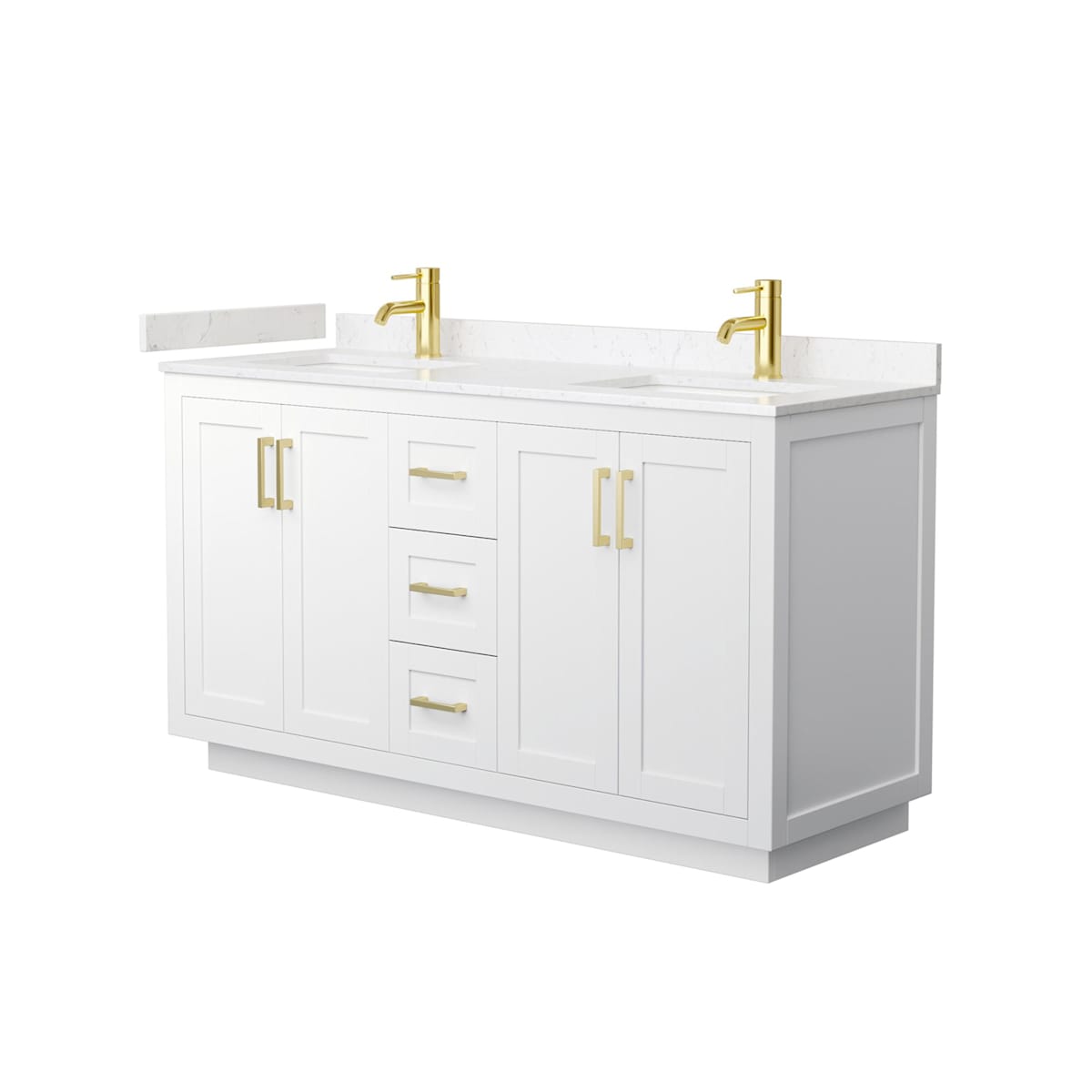 Miranda 60" Free Standing Double Basin Vanity Set with Cabinet and Cultured Marble Vanity Top