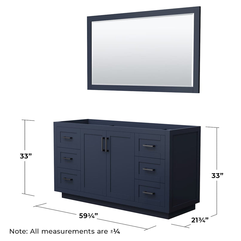 Miranda 60" Single Free Standing Vanity Cabinet - Less Vanity Top - image 4