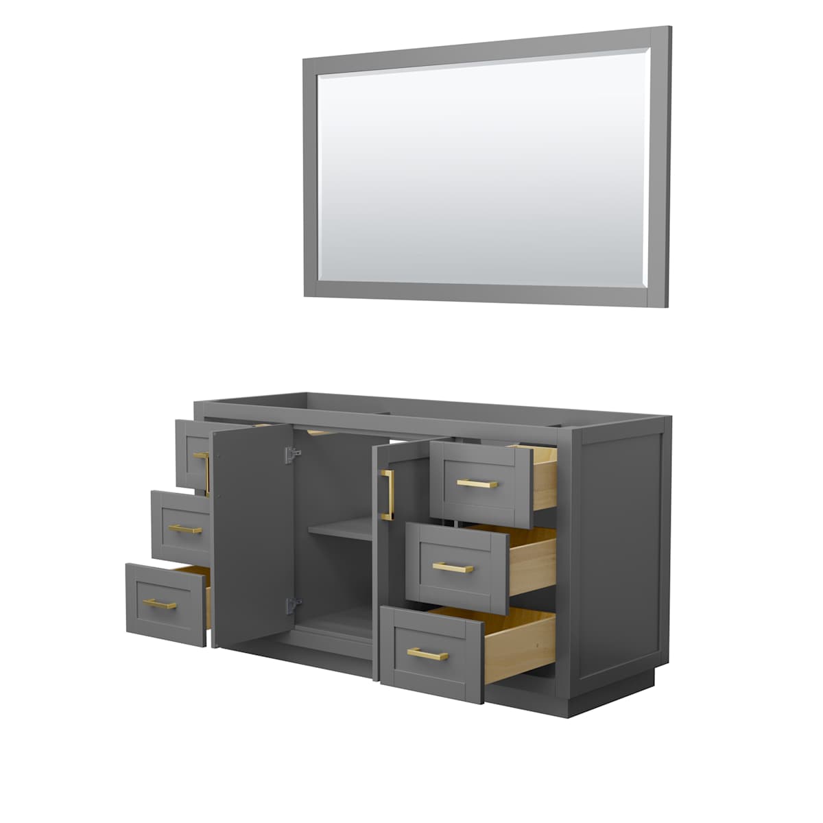 Miranda 60" Single Free Standing Vanity Cabinet - Less Vanity Top