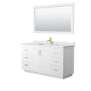 Miranda 60" Free Standing Single Basin Vanity Set with Cabinet, Marble Vanity Top, and Framed Mirror - image 9