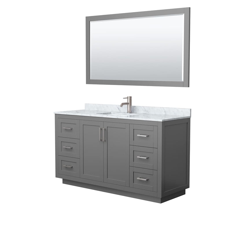 Miranda 60" Free Standing Single Basin Vanity Set with Cabinet, Marble Vanity Top, and Framed Mirror - image 11