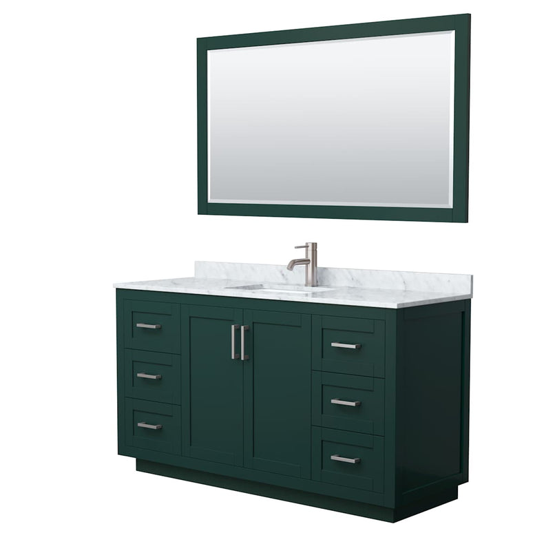 Miranda 60" Free Standing Single Basin Vanity Set with Cabinet, Marble Vanity Top, and Framed Mirror - image 14