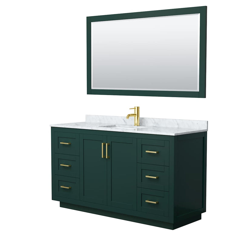 Miranda 60" Free Standing Single Basin Vanity Set with Cabinet, Marble Vanity Top, and Framed Mirror - image 15