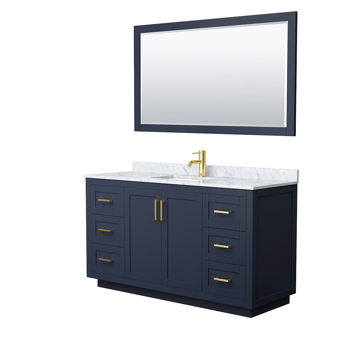 Miranda 60" Free Standing Single Basin Vanity Set with Cabinet, Marble Vanity Top, and Framed Mirror - image 18