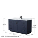 Miranda 60" Free Standing Single Basin Vanity Set with Cabinet and Marble Vanity Top - image 5
