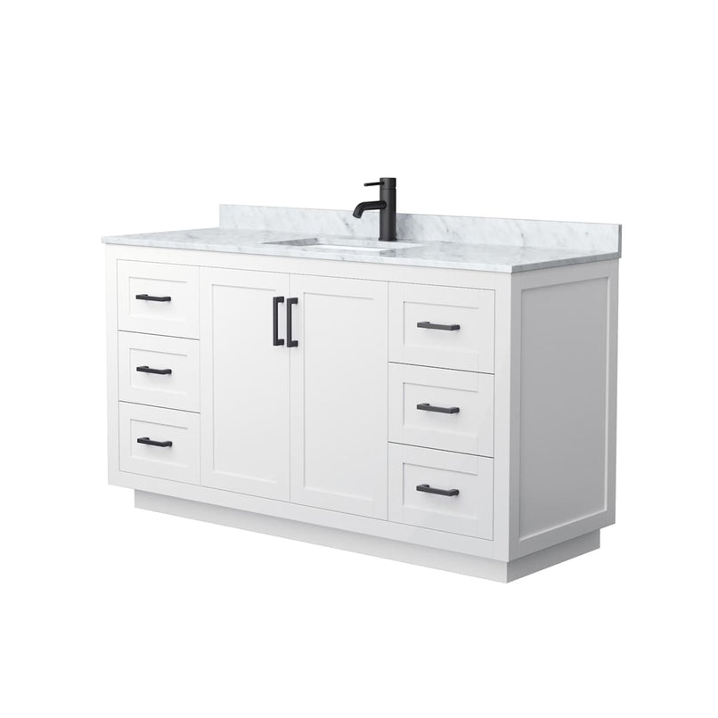 Miranda 60" Free Standing Single Basin Vanity Set with Cabinet and Marble Vanity Top - image 9