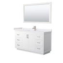 Miranda 60" Free Standing Single Basin Vanity Set with Cabinet, Cultured Marble Vanity Top, and Framed Mirror - image 9