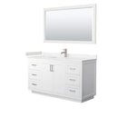 Miranda 60" Free Standing Single Basin Vanity Set with Cabinet, Cultured Marble Vanity Top, and Framed Mirror - image 10