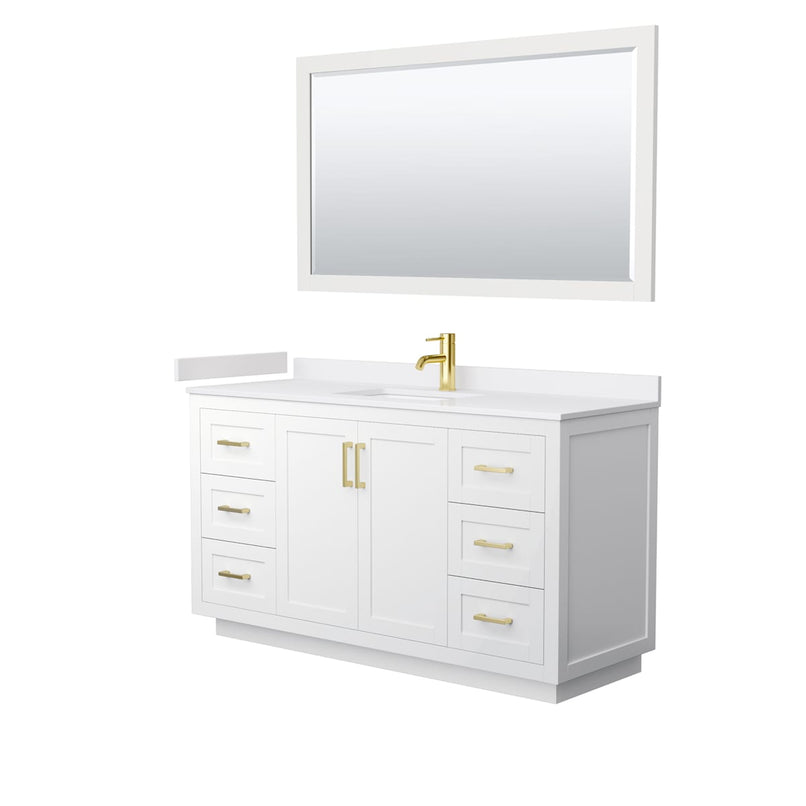 Miranda 60" Free Standing Single Basin Vanity Set with Cabinet, Cultured Marble Vanity Top, and Framed Mirror - image 11
