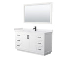 Miranda 60" Free Standing Single Basin Vanity Set with Cabinet, Cultured Marble Vanity Top, and Framed Mirror - image 13