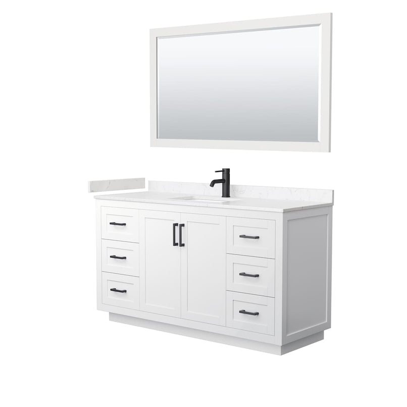 Miranda 60" Free Standing Single Basin Vanity Set with Cabinet, Cultured Marble Vanity Top, and Framed Mirror - image 17