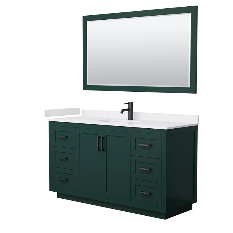 Miranda 60" Free Standing Single Basin Vanity Set with Cabinet, Cultured Marble Vanity Top, and Framed Mirror - image 20