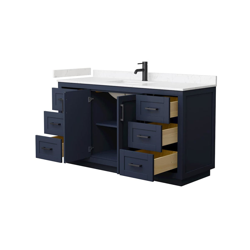 Miranda 60" Free Standing Single Basin Vanity Set with Cabinet and Cultured Marble Vanity Top - image 3