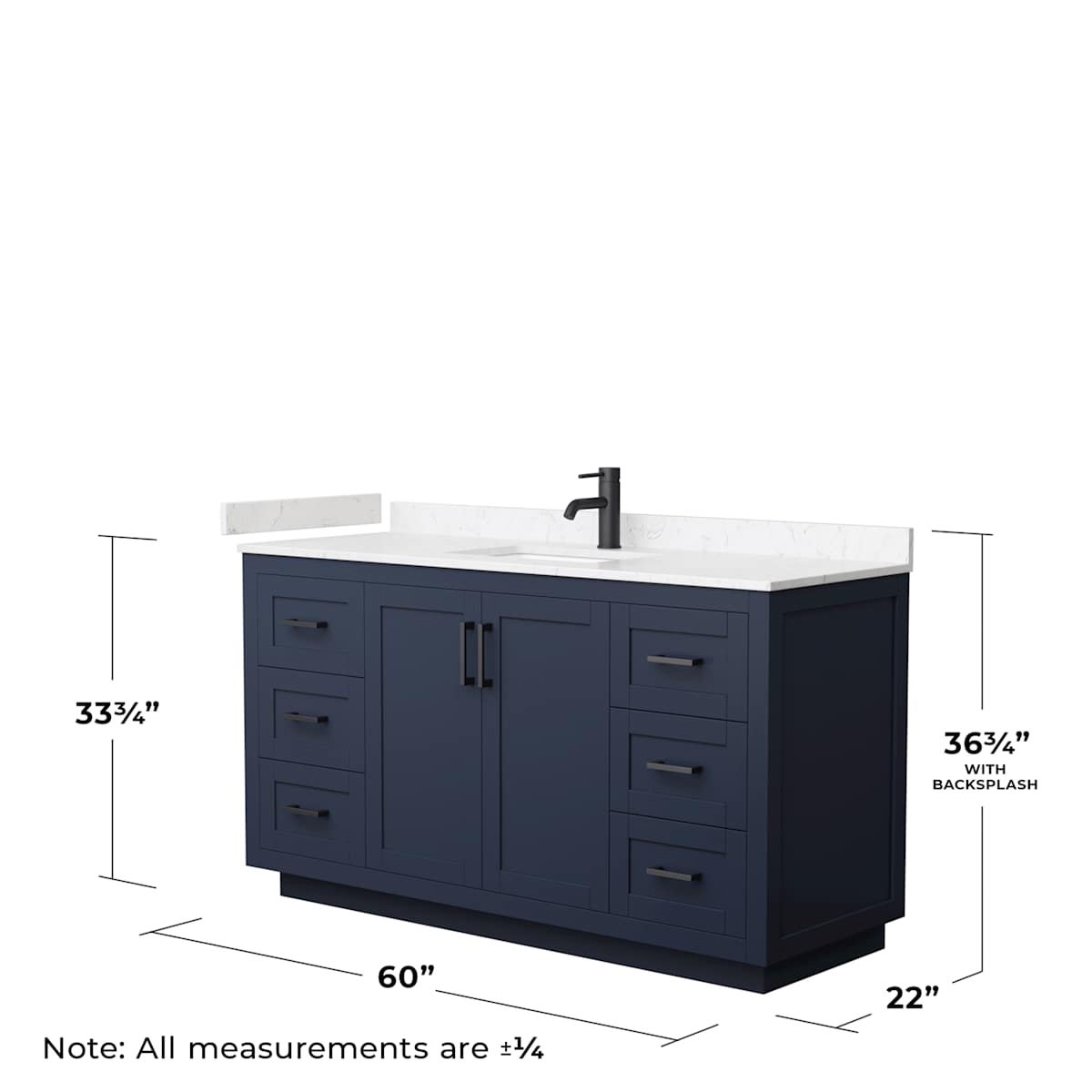 Miranda 60" Free Standing Single Basin Vanity Set with Cabinet and Cultured Marble Vanity Top - image 5