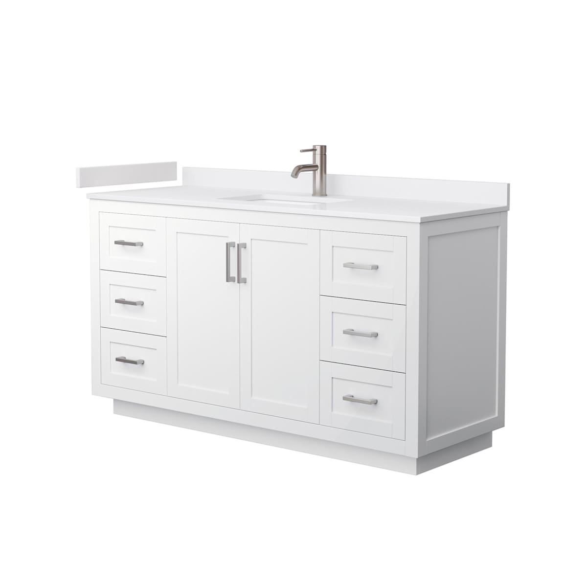 Miranda 60" Free Standing Single Basin Vanity Set with Cabinet and Cultured Marble Vanity Top