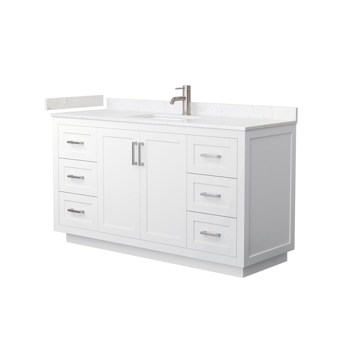 Miranda 60" Free Standing Single Basin Vanity Set with Cabinet and Cultured Marble Vanity Top
