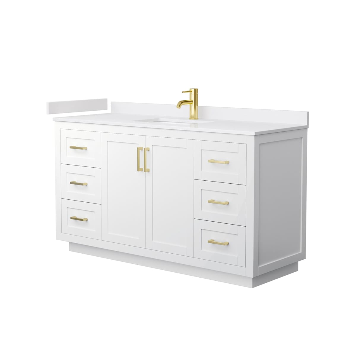Miranda 60" Free Standing Single Basin Vanity Set with Cabinet and Cultured Marble Vanity Top