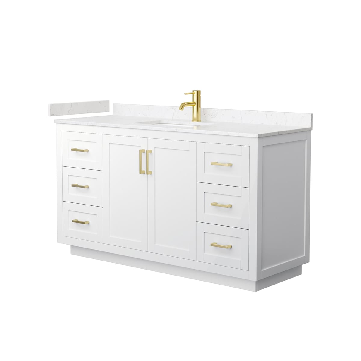 Miranda 60" Free Standing Single Basin Vanity Set with Cabinet and Cultured Marble Vanity Top