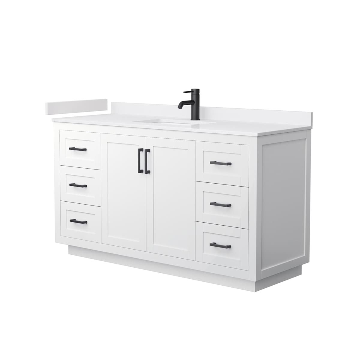 Miranda 60" Free Standing Single Basin Vanity Set with Cabinet and Cultured Marble Vanity Top